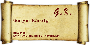 Gergen Károly névjegykártya
